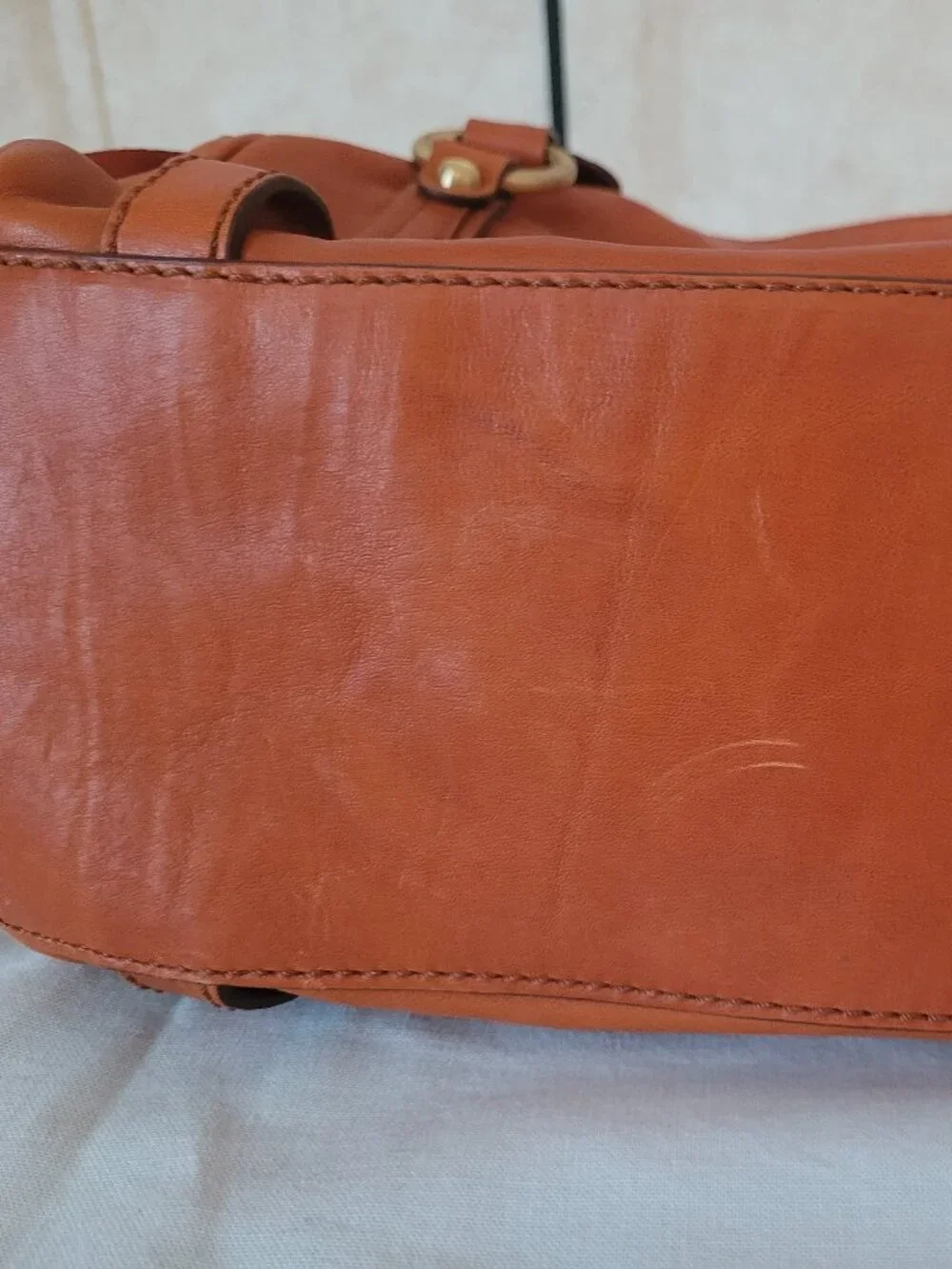 Leather Hobo Bag Francesco Biasia Orange